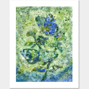 Abstract Butterflies and Plants in Watercolor Posters and Art